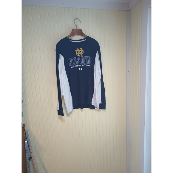 Notre Dame under armour Basketball Long Sleeve XL Loose - Picture 1 of 5